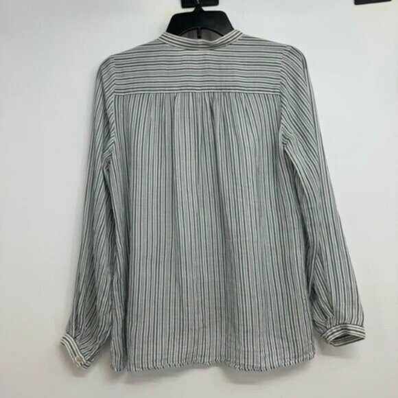 New Isabel Marant Joden 100% cotton gauzy breezy oversized stripe popover blouse - Picture 9 of 16